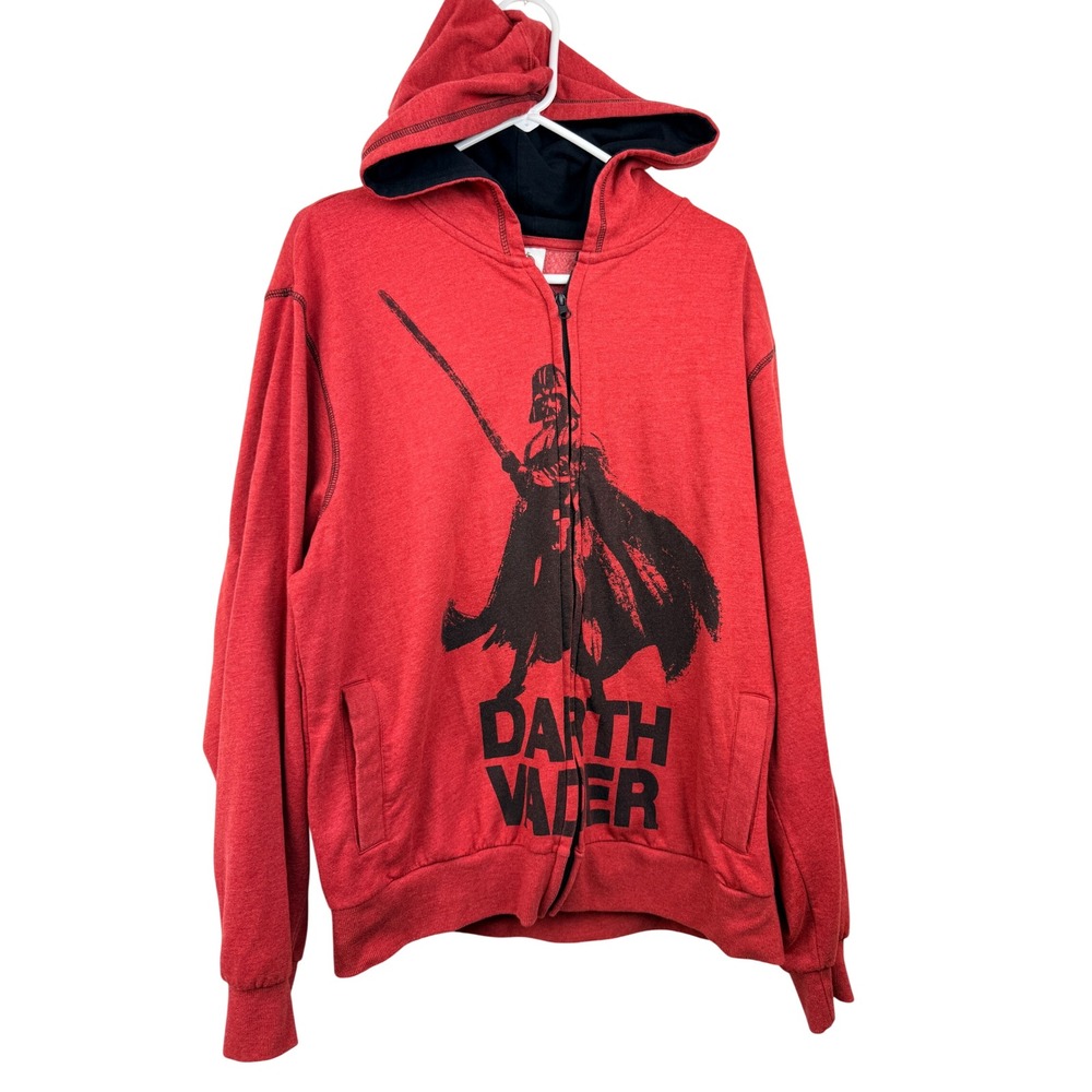 Disney Store Star Wars Darth Vader Red Full Zip Hoodie Mens Large L